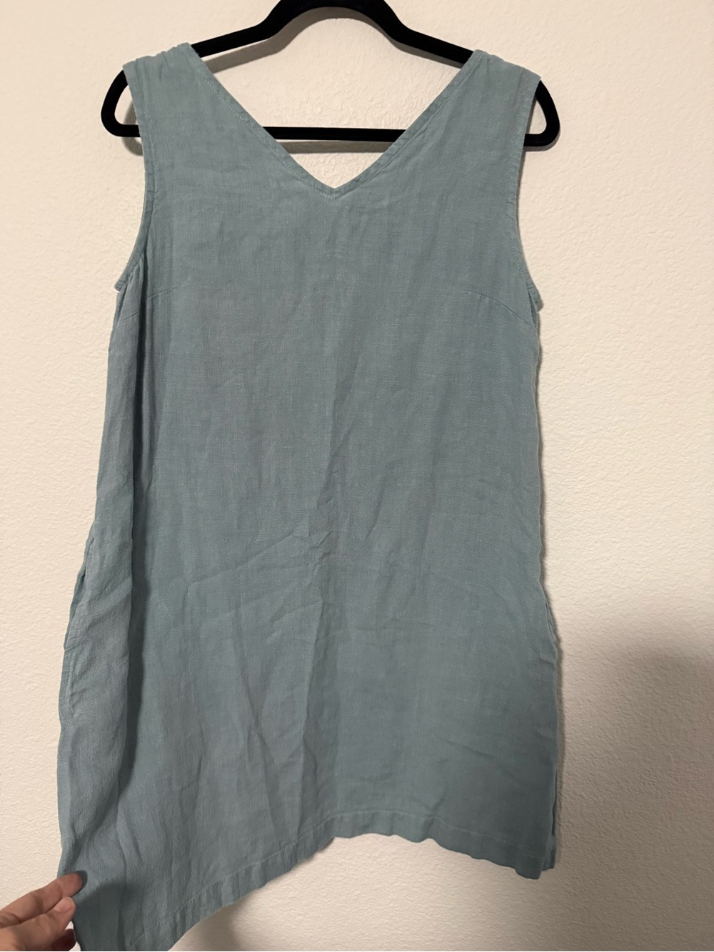 Linenfox Pale Blue Sleeveless Linen Top